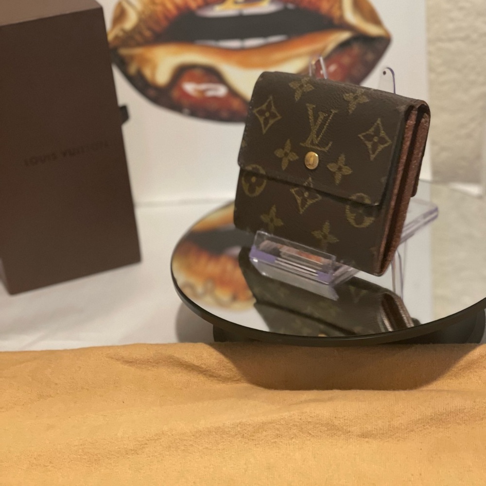 Louis Vuitton Elise Double Snap Pocket Wallet Code SP1022. H 4” x W 4.4” EUC - Picture 11 of 12